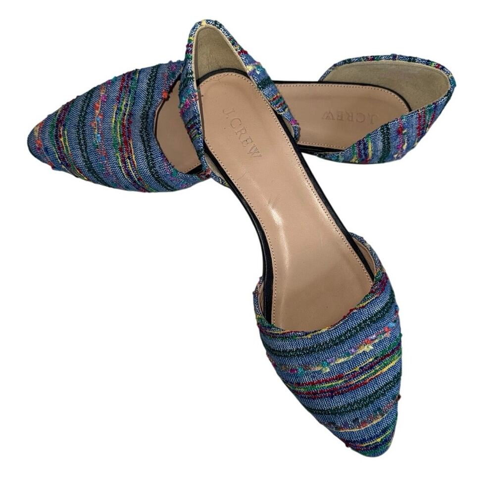 J. Crew Women’s Multicolor Textured D’Orsay Pointed Toe Flats Size 8.5